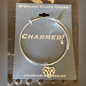 Charmed Adjustable Bracelet with Sterling Silver Heart Mom Charm